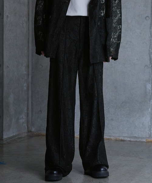 SERACE】Flower lace loose wide slacks / フラワーレースルーズワイド