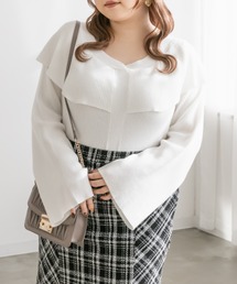ケープ風リブニット