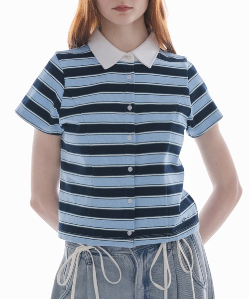 border polo shirt／ボーダーポロシャツ（ポロシャツ）｜idem