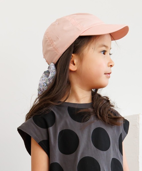 MAKE YOUR DAY（メイクユアデイ）の「日よけにもなるリボンつきキャップ（キャップ・キッズ・ピンク/ベージュ/ラベンダー・S/M/L）」の21枚目の写真