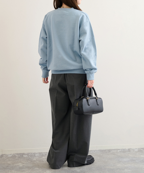 ALORE（アローレ）の「ALORE/アローレ 別注 LOGO SWEATS プルオーバー（スウェット・レディース・ライトグレー/ネイビー/サックスブルー・FREE）」の4枚目の写真