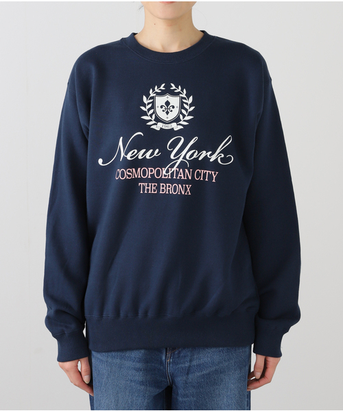 ALORE（アローレ）の「ALORE/アローレ 別注 LOGO SWEATS プルオーバー（スウェット・レディース・ライトグレー/ネイビー/サックスブルー・FREE）」の11枚目の写真