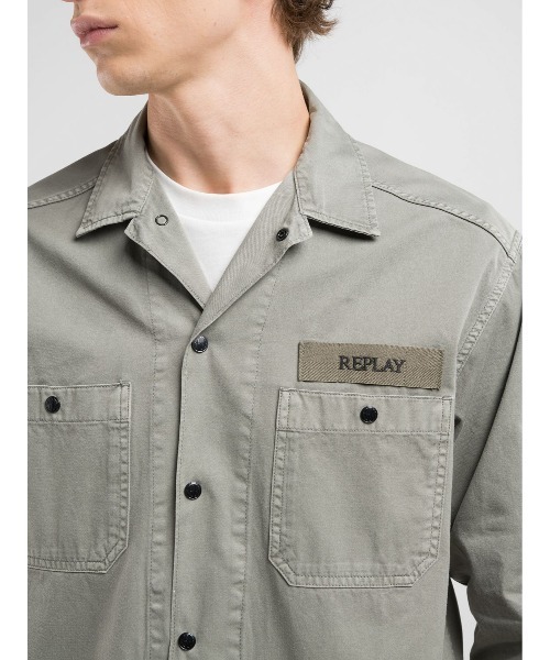 REPLAY（リプレイ）の「リラックスフィット コットンツイルシャツ（シャツ/ブラウス・メンズ・チャコール・X-LARGE/LARGE/MEDIUM/SMALL）」の4枚目の写真