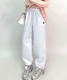 ロゴワッペンデザインワイドパンツ