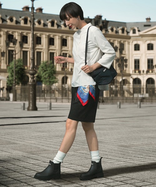 AIGLE（エーグル）の「速乾 SOLOTEX ワンポイントロゴ ロングスリーブプルオーバーノーカラーシャツ（シャツ/ブラウス・レディース・ホワイト/ダークブルー/ベージュ・36/40/34/38）」の16枚目の写真