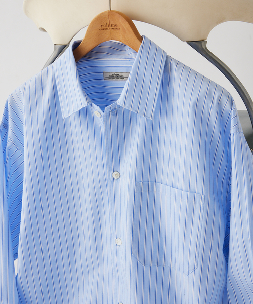 JOURNAL STANDARD relume（ジャーナルスタンダード　レリューム）の「JAMES FABRIC / ジェームスファブリック レギュラーカラーシャツ（シャツ/ブラウス・メンズ・ブルー/グレー系その他/ベージュ系その他/ネイビー/ブルー系その他・MEDIUM/LARGE）」の11枚目の写真