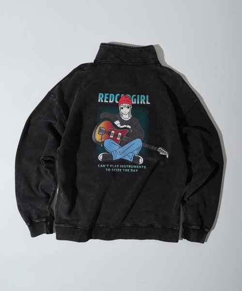 Red Cap Girl(レッドキャプガール)の「RED CAP GIRL 裏毛スノーウォッシュHALFZIP(スウェット・メンズ・ブラック/グレー・M/L)」の5枚目の写真