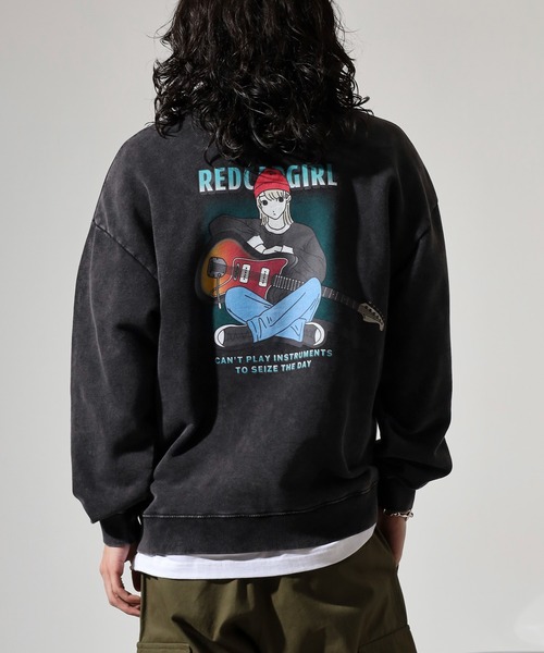 Red Cap Girl(レッドキャプガール)の「RED CAP GIRL 裏毛スノーウォッシュHALFZIP(スウェット・メンズ・ブラック/グレー・M/L)」の4枚目の写真