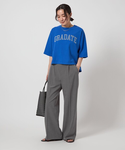 green label relaxing（グリーンレーベルリラクシング）の「【WEB限定】＜at ease＞オルマイ ワイド パンツ -マシンウォッシャブル・ストレッチ・帯電防止-（その他パンツ・レディース・ベージュ/ネイビー/ブラック/グレー・SHORT/34/36/38/40/42/TALL）」の13枚目の写真