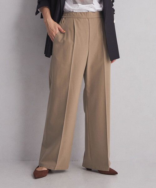 green label relaxing（グリーンレーベルリラクシング）の「【WEB限定】＜at ease＞オルマイ ワイド パンツ -マシンウォッシャブル・ストレッチ・帯電防止-（その他パンツ・レディース・ベージュ/ネイビー/ブラック/グレー・SHORT/34/36/38/40/42/TALL）」の19枚目の写真