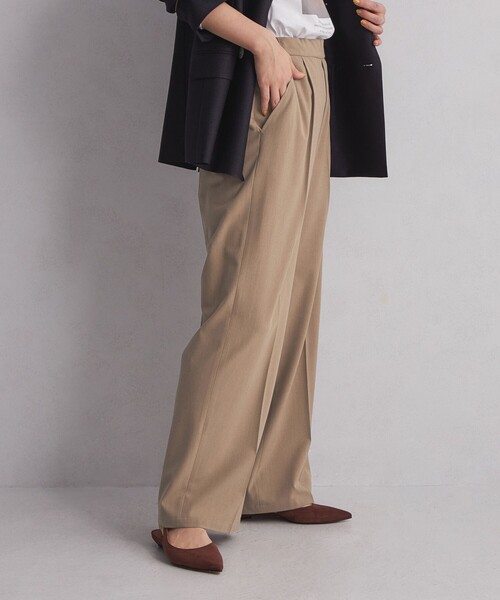 green label relaxing（グリーンレーベルリラクシング）の「【WEB限定】＜at ease＞オルマイ ワイド パンツ -マシンウォッシャブル・ストレッチ・帯電防止-（その他パンツ・レディース・ベージュ/ネイビー/ブラック/グレー・SHORT/34/36/38/40/42/TALL）」の20枚目の写真