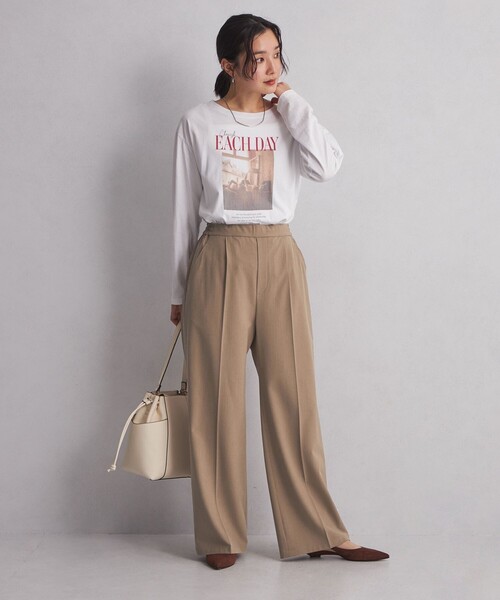 green label relaxing（グリーンレーベルリラクシング）の「【WEB限定】＜at ease＞オルマイ ワイド パンツ -マシンウォッシャブル・ストレッチ・帯電防止-（その他パンツ・レディース・ベージュ/ネイビー/ブラック/グレー・SHORT/34/36/38/40/42/TALL）」の21枚目の写真