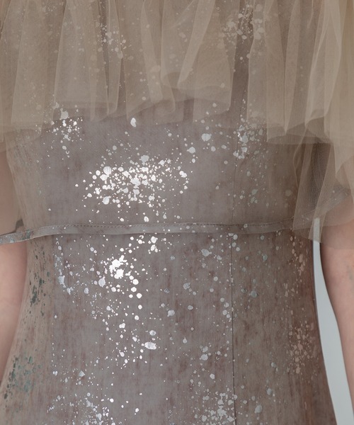 LEJA】チュールフリルボレロペイントマーメイドドレスワンピース2点