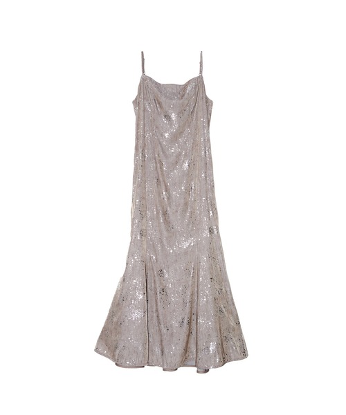 LEJA】チュールフリルボレロペイントマーメイドドレスワンピース