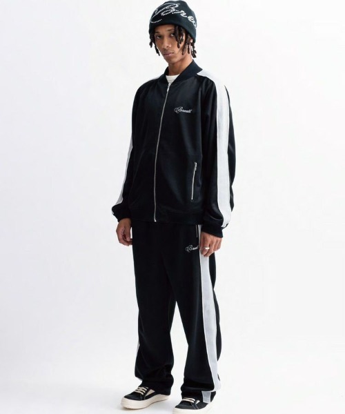 BREATH / ブレス】SCRIPT LOGO LINE TRACK PANTS / ブラック [BR2 