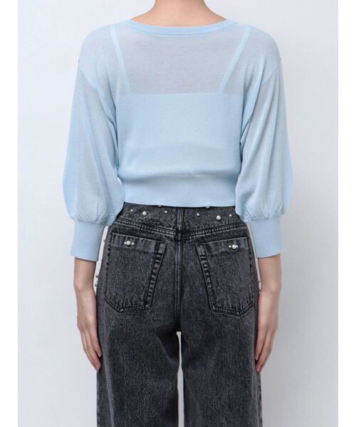 MERCURYDUO(マーキュリーデュオ)の「2WAYシアーコンパクトカーディガン(カーディガン/ボレロ・レディース・ライトブルー/ブラック/オフホワイト/ベージュ/ネイビー・FREE)」の21枚目の写真