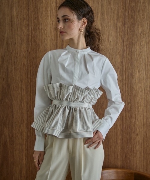 セール】Raffle Peplum Top ラッフルペプラムTOP（シャツ