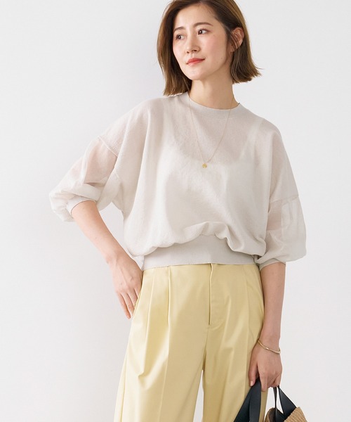 ギャザーニットプルオーバー