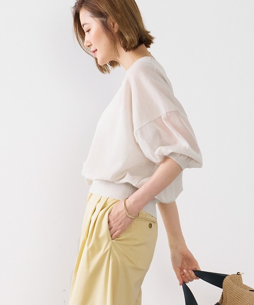 ギャザーニットプルオーバー