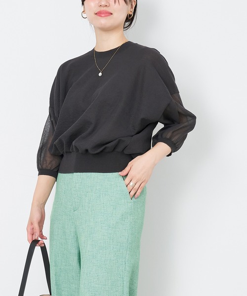 ギャザーニットプルオーバー