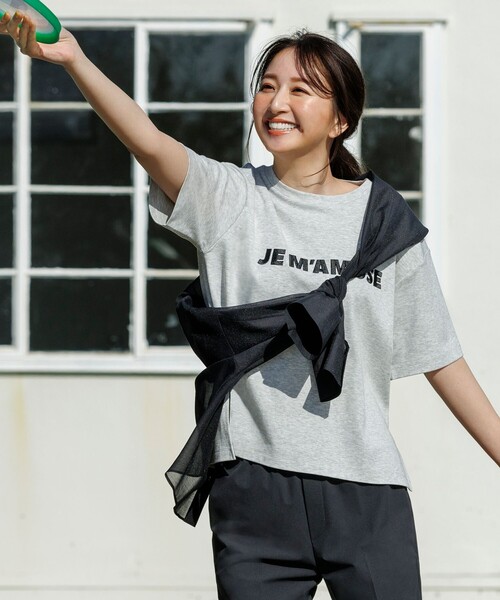 UNFILO（アンフィーロ）の「BEAUTY FORM-Tコットン ロゴ半袖T（Tシャツ/カットソー・レディース・ベージュ系1/ホワイト系1/ネイビー系1/グレー系1/ライトグレー系1/ピンク系1/ダークブラウン系1/ピンク系2/ホワイト系2/グレー系3・LARGE/MEDIUM/SMALL）」の15枚目の写真