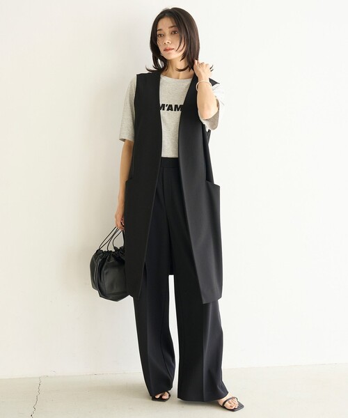 UNFILO（アンフィーロ）の「BEAUTY FORM-Tコットン ロゴ半袖T（Tシャツ/カットソー・レディース・ベージュ系1/ホワイト系1/ネイビー系1/グレー系1/ライトグレー系1/ピンク系1/ダークブラウン系1/ピンク系2/ホワイト系2/グレー系3・LARGE/MEDIUM/SMALL）」の21枚目の写真