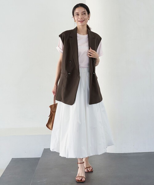 UNFILO（アンフィーロ）の「BEAUTY FORM-Tコットン ロゴ半袖T（Tシャツ/カットソー・レディース・ベージュ系1/ホワイト系1/ネイビー系1/グレー系1/ライトグレー系1/ピンク系1/ダークブラウン系1/ピンク系2/ホワイト系2/グレー系3・LARGE/MEDIUM/SMALL）」の22枚目の写真