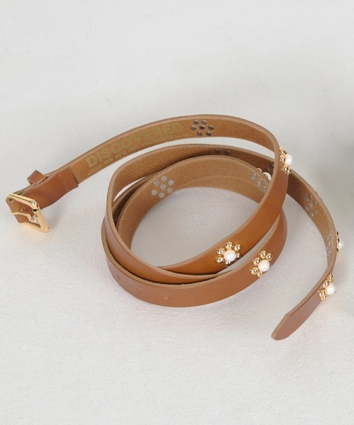 DISCOVERED(ディスカバード)の「mko12716-FLOWER RAMPONI LONG BELT ベルト(ベルト・メンズ・ブラウン/ブラック・FREE)」の1枚目の写真