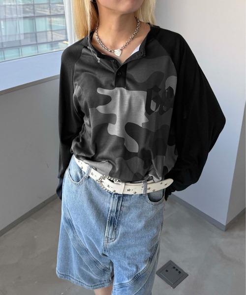 セール】ナンバリング迷彩ユニフォームロンT（Tシャツ