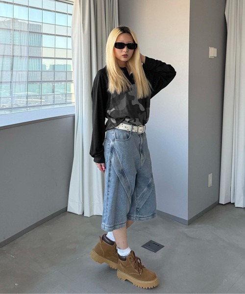 sedacle(セダクル)の「ナンバリング迷彩ユニフォームロンT(Tシャツ/カットソー・メンズ・カーキ/ブラック/ピンク・LARGE/MEDIUM/SMALL)」の18枚目の写真