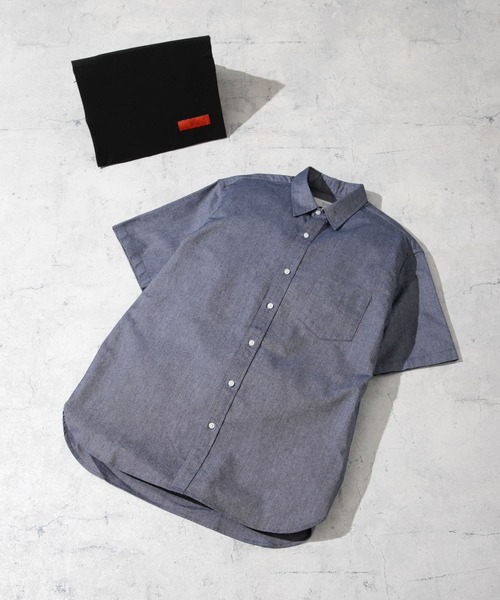 URBAN RESEARCH ROSSO MEN（アーバンリサーチロッソメン）の「『抗菌/消臭』『XXLサイズあり』ハイパフォーマンスオックス半袖シャツ（シャツ/ブラウス・メンズ・インディゴブルー/ストライプ/ネイビー/グリーン系その他/ブルー系その他/グレー/ブラック系その他/ホワイト/ライトブルー/ブラック/グレー系その他・SMALL/MEDIUM/LARGE/X-LARGE/XX-LARGE）」の9枚目の写真