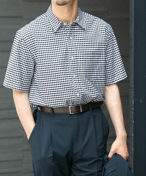 URBAN RESEARCH ROSSO MEN（アーバンリサーチロッソメン）の「『抗菌/消臭』『XXLサイズあり』ハイパフォーマンスオックス半袖シャツ（シャツ/ブラウス・メンズ・インディゴブルー/ストライプ/ネイビー/グリーン系その他/ブルー系その他/グレー/ブラック系その他/ホワイト/ライトブルー/ブラック/グレー系その他・SMALL/MEDIUM/LARGE/X-LARGE/XX-LARGE）」の20枚目の写真