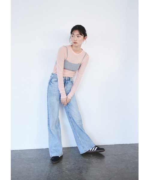 FMiBL（ファミル）の「パワーネットクルーネックシアートップス（Tシャツ/カットソー・レディース・ホワイト/ブラック/ピンク・FREE）」の10枚目の写真