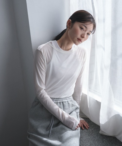 FMiBL（ファミル）の「パワーネットクルーネックシアートップス（Tシャツ/カットソー・レディース・ホワイト/ブラック/ピンク・FREE）」の16枚目の写真