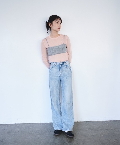 FMiBL（ファミル）の「パワーネットクルーネックシアートップス（Tシャツ/カットソー・レディース・ホワイト/ブラック/ピンク・FREE）」の11枚目の写真