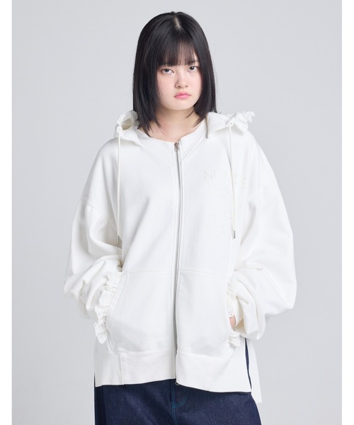 Little sunny bite(リトルサニーバイト)の「【8】【it】【Little sunny bite】lacy logo hoodie(パーカー・レディース・グリーン/ホワイト/ブラック・MEDIUM/SMALL)」の2枚目の写真
