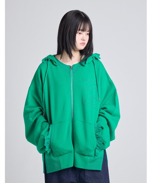 Little sunny bite(リトルサニーバイト)の「【8】【it】【Little sunny bite】lacy logo hoodie(パーカー・レディース・グリーン/ホワイト/ブラック・MEDIUM/SMALL)」の1枚目の写真