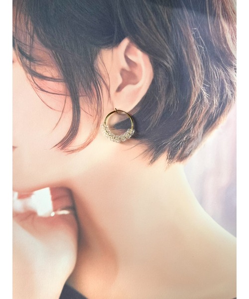 tone(トーン)の「【jebi】ガラスのジュエルフープイヤリング(MA)(イヤリング・レディース・ゴールド/オレンジ/レッド/ホワイト/グレー/グリーン・FREE)」の22枚目の写真