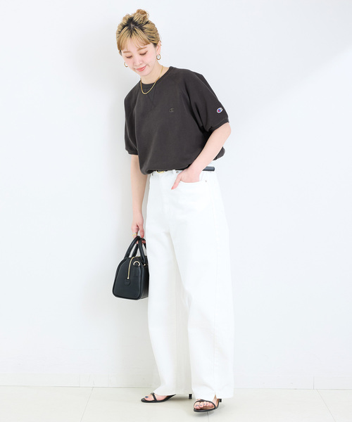 Champion(チャンピオン)の「Champion/チャンピオン 別注 フレンチテリーS/S PO(Tシャツ/カットソー・レディース・ピンク/グレー/イエロー/ブルー/ブラック・FREE)」の7枚目の写真