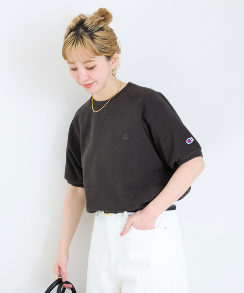 Champion(チャンピオン)の「Champion/チャンピオン 別注 フレンチテリーS/S PO(Tシャツ/カットソー・レディース・ピンク/グレー/イエロー/ブルー/ブラック・FREE)」の10枚目の写真