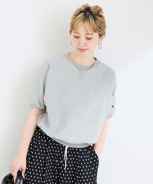 Champion(チャンピオン)の「Champion/チャンピオン 別注 フレンチテリーS/S PO(Tシャツ/カットソー・レディース・ピンク/グレー/イエロー/ブルー/ブラック・FREE)」の16枚目の写真