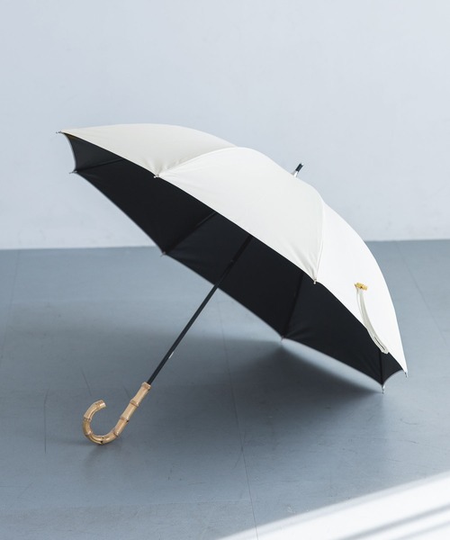 A part by（アパートバイ）の「バンブーハンドルシャコウガサ（長傘・レディース・グレー/アイボリー/ライトベージュ/ブルー系その他2・FREE）」の2枚目の写真