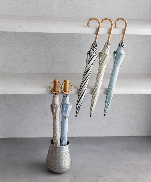 A part by（アパートバイ）の「バンブーハンドルシャコウガサ（長傘・レディース・グレー/アイボリー/ライトベージュ/ブルー系その他2・FREE）」の6枚目の写真