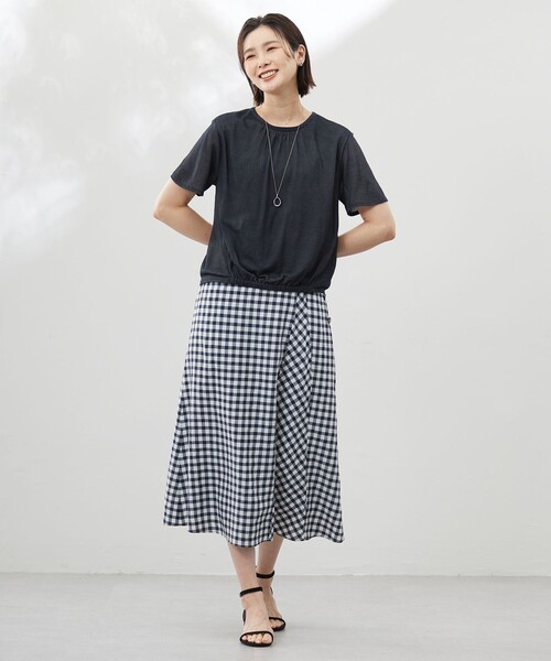 J.PRESS(ジェイプレス)の「【洗える】アセVisギンガム フレアー スカート(スカート・レディース・ネイビー系5/グレー系5・11/9/7)」の15枚目の写真