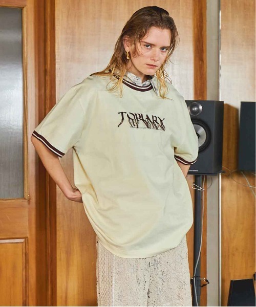 MAISON SPECIAL フリンジシャツ Fringe Embroidery Big Ringer T-shirt/フリンジエンブロイ
