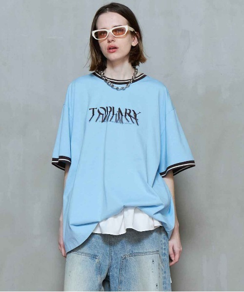 オンラインショップ Fringe Embroidery T-shirt/フリンジエンブロイ Ringer Big トップス