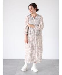 Lugnoncure | ボタニカル柄シワ加工ワンピース《2025spring catalog item》(ワンピース)