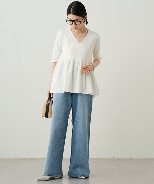 新品　Loungedress ペプラムニット　ラウンジドレス　ブラック Loungedress】ペプラムニット | OUTLET(アウトレット)レディース