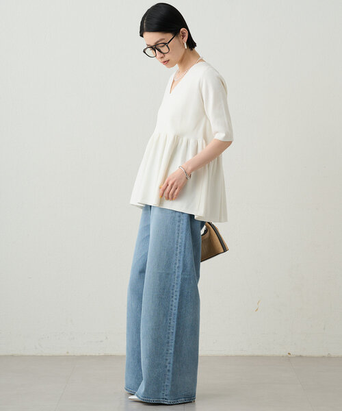 新品　Loungedress ペプラムニット　ラウンジドレス　ブラック ペプラムノースリニット | LOUNGEDRESS(ラウンジドレス