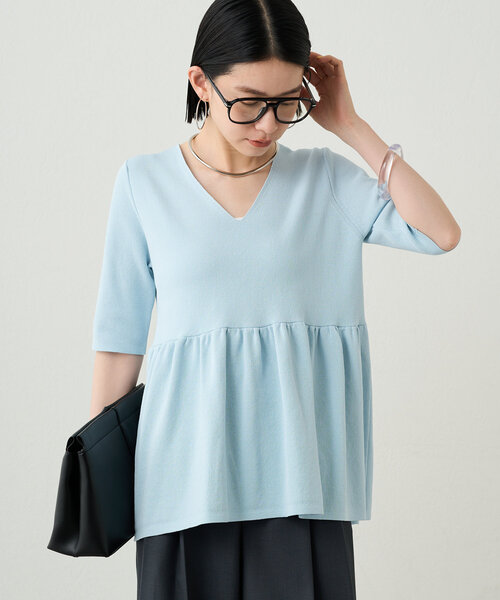 新品　Loungedress ペプラムニット　ラウンジドレス　ブラック 新品 Loungedress ペプラムニット ラウンジドレス ブラック